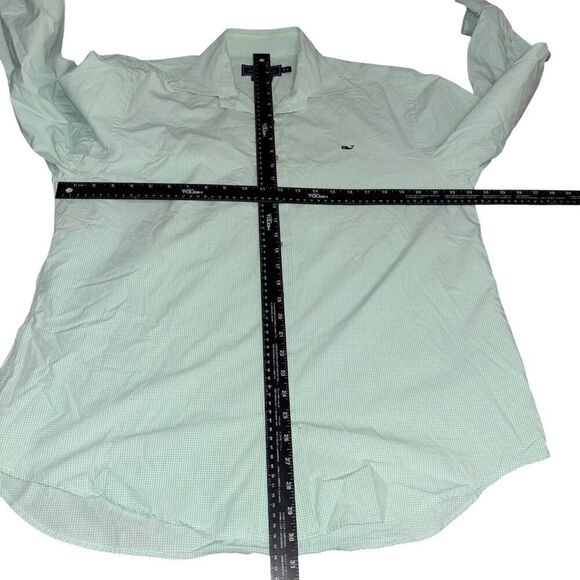 vineyard vines whale shirt mens large plaid green white long sleeve button shirt - Picture 4 of 11